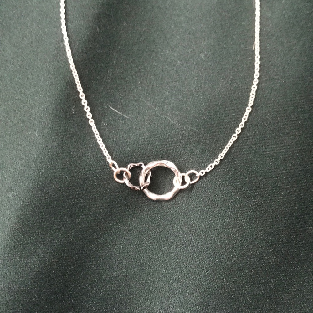 black and silver loop necklace